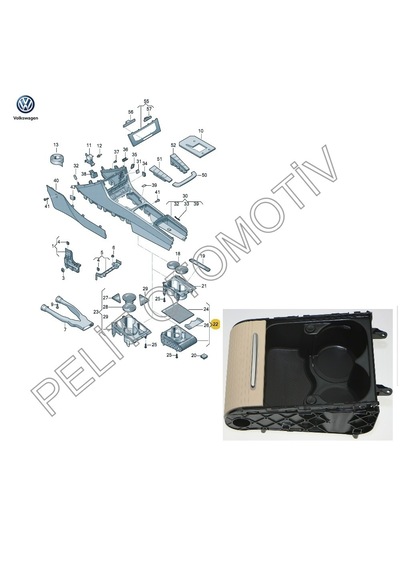 Passat Cc 2009-2017 Orta Konsol Sürgülü Bardaklık 3c0858329h Bej