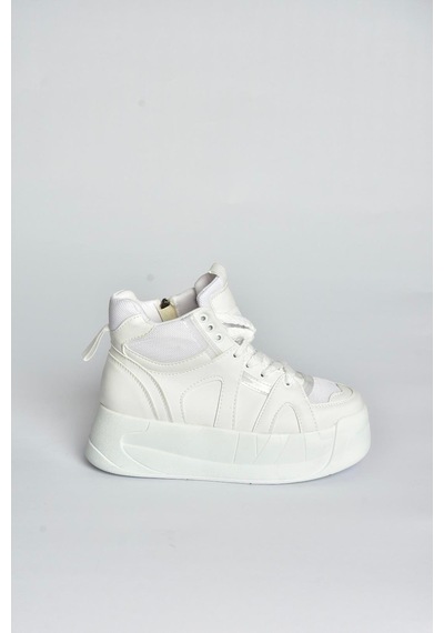 Fox Shoes V973019109 Beyaz Kalın Tabanlı Kadın Spor Ayakkabı Sneakers Beyaz