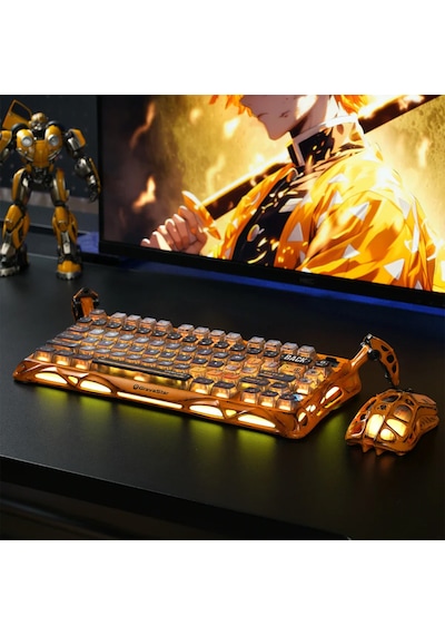 Gravastar K1 Pro Mekanik Gaming Klavye, Xpro Kablosuz Optik Mouse Ve Dijital Resim Çerçevesi Oyuncu