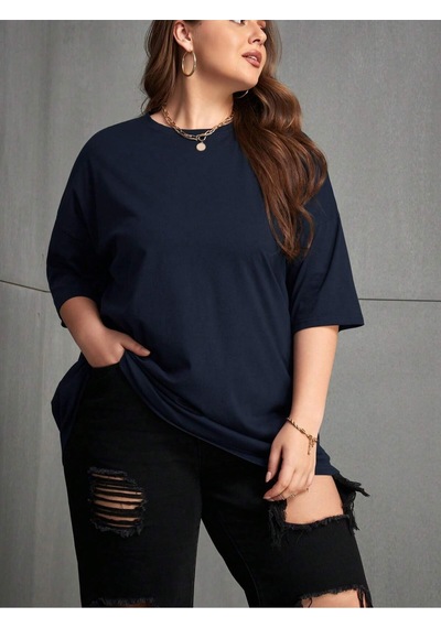 Uyguntarz Good Loves You Baskılı Unisex Oversize Tshirt Lacivert