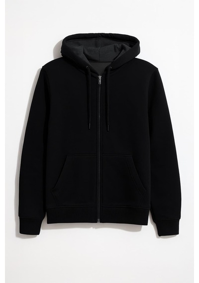 Markapia Erkek Fermuarlı Kapüşonlu Cepli İçi Polarlı Sweatshirt Çok Renkli S
