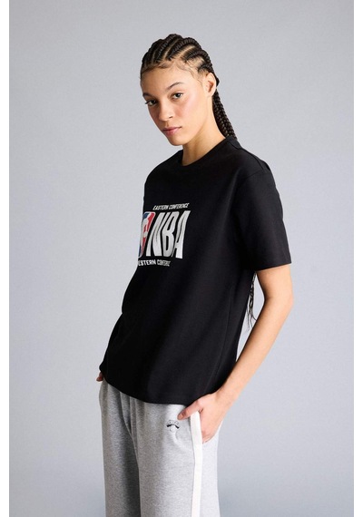 Defacto Nba Wordmark Relax Fıt Kısa Kollu Tişört G0717ax26spbk81 Siyah-bk81