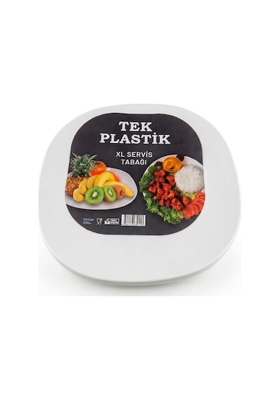 Sert Plastik Servis Tabak 6&apos Lı Set 25 Cm Kırılmaz, Yıkanabilir, Piknik, Servis Ve Sunum Tabağı Açık Gri