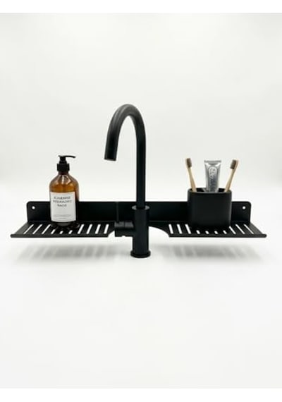 Metal Lavabo Üstü Organizer Raf, Duvara Monte İle Pratik Mutfak Düzeni Aahşap