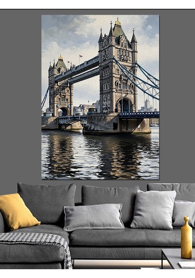 Ahşap Tablo Londra Tower Bridge Manzarası
