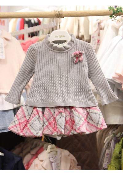 Xo Kids Kız Çocuk Elbise 6-36 Ay 4102 Gri