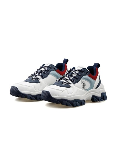 U.s. Polo Assn. Tracky 4pr Kadın Beyaz-mavi Sneaker Ayakkabı-beyaz Beyaz