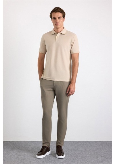 Süvari Bej Regular Düz Baskısız Pike Polo Yaka Tişört Sts1014000007-bj3