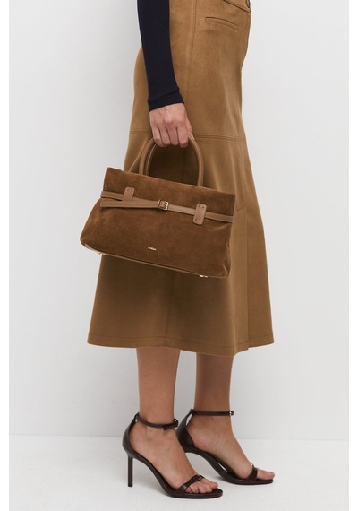 K&s Çapraz Askılı Süet Çanta Camel