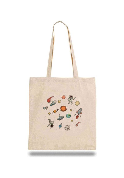 Bez Çanta Uzay Astronomi Çocuk Bej