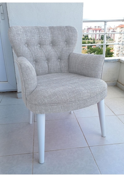Azra Mobilya Berjer-koltuk-berjer Koltuk-balkon Koltuğu -çay Seti Koltuk -keten - Krem Krem