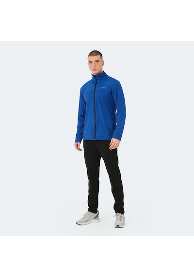 Slazenger OPRAH Erkek Fermuarlı Dik Yaka Cepli Saks Mavi Eşofman Takımı
