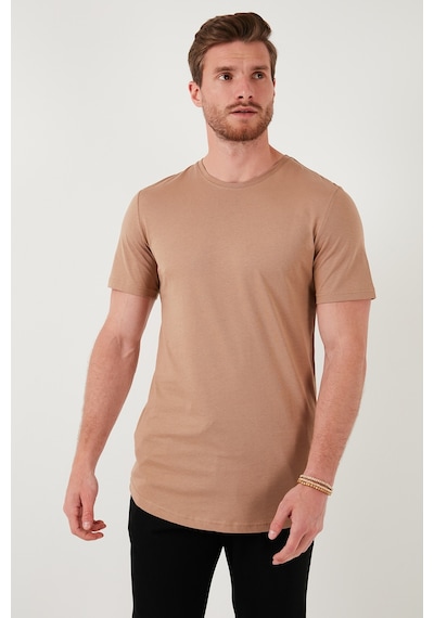 Buratti % 100 Pamuk Regular Fit Bisiklet Yaka T Shirt Erkek T Shirt 5902511 Toprak
