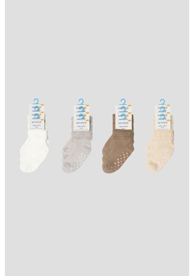 Defne Baby 4 Çift Havlu Pamuklu Kışlık Çocuk Ve Bebek Soket Çorap Renkli