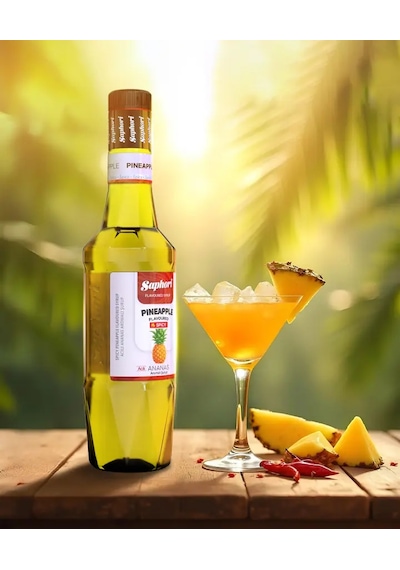 Saphori Acılı Ananas Kokteyl Şurubu Acılı Ananas Şurubu 700 Ml