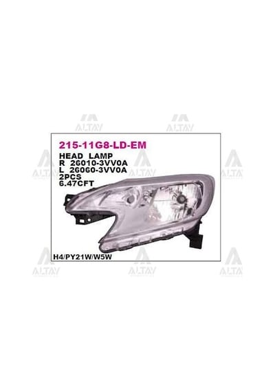 DEPO 21511G8LLDEM Ön Far Sol Nissan Note 13-
