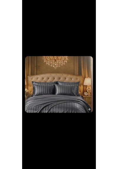 Deluxe Saten Nevresim Takımı Antrasit, Tek Kişilik Diğer