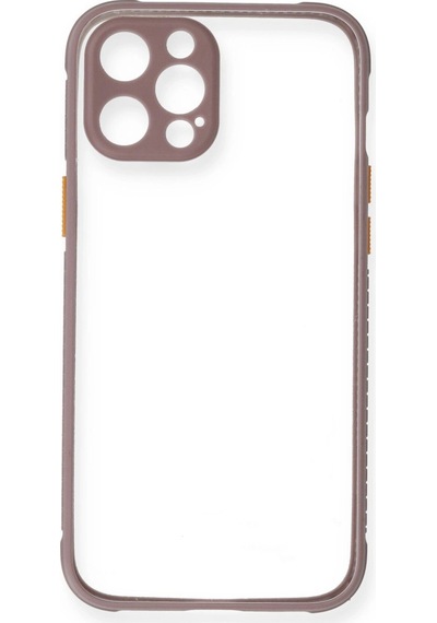 Apple  Uyumlu  iPhone 12 Kılıf Miami Şeffaf Silikon Açık Mor,