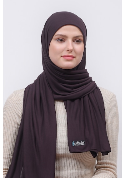 Altobeh Tesettür Kadın Düz Renk Penye Şal Hijab - Kahverengi