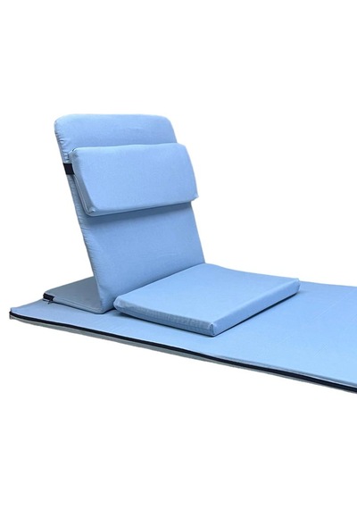 Backjack Meditasyon Sandalyesi Destekli Yer Minderi + 60x180 Kumaş Mat - Backjack 3xl Mat+backjack İkili Set Mavi