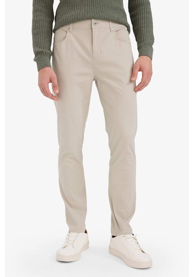 Defacto Slim Fit Dar Kesim Dar Paça Pantolon B2089ax25aubg766 Bej
