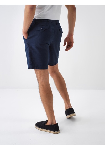 Xint Lacivert %100 Keten Regular Fit Şort 180279