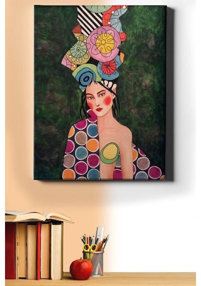 Webstyle Sayılarla Boyama Seti Kasnaklı Rengarenk Elbiseli Kadın 40 X 50 Cm