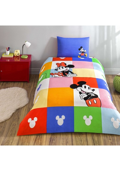 Taç Lisanslı Disney Mnnie & Mickey Tek Kişilik Pamuk Nevresim Takımı 000000001000050292 Çok Renkli