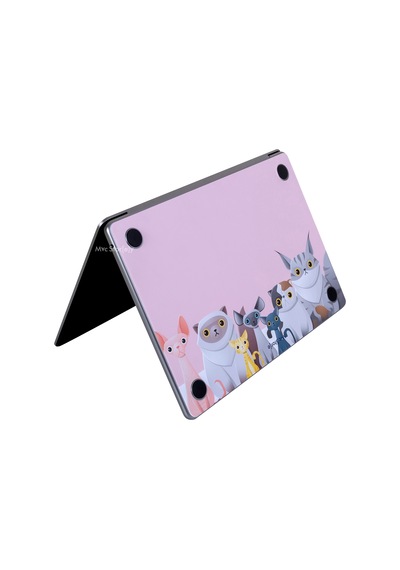 Apple Uyumlu MacBook Pro Kılıf 13inç M1-m2 Sticker Kaplama Laptop Koruyucu A2338 İle Animal03 Açık Pembe