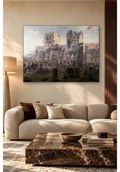 Fida Topların Dövdüğü İstanbul Surları Panoraması Canvas Tablo Çok Renkli