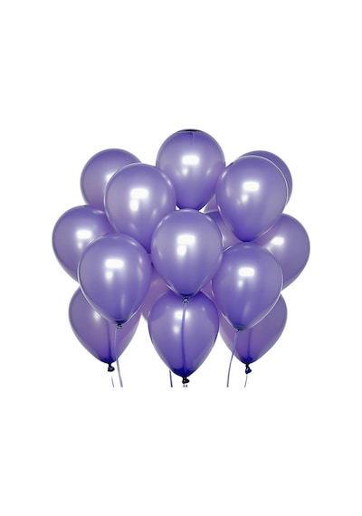 20 Adet 12 İnç 30 Cm Metalik Mor Balon Doğum Günü Süsleme Mor