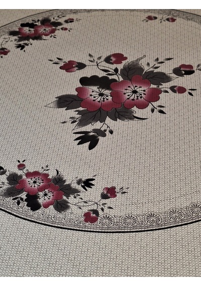 Dora Pano Elyaf Tabanlı Pvc Muşamba - Desenli Silinebilir 140 X 140 Hazır Masa Örtüsü Siyah