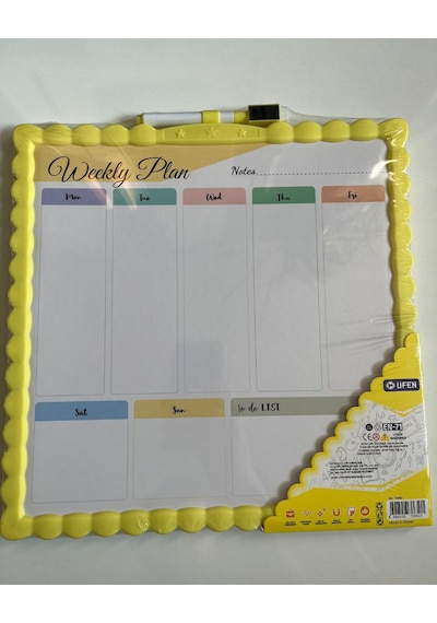 Manyetik Yazı Tahtası Çift Taraflı 29 Cm X 29 Cm Sarı