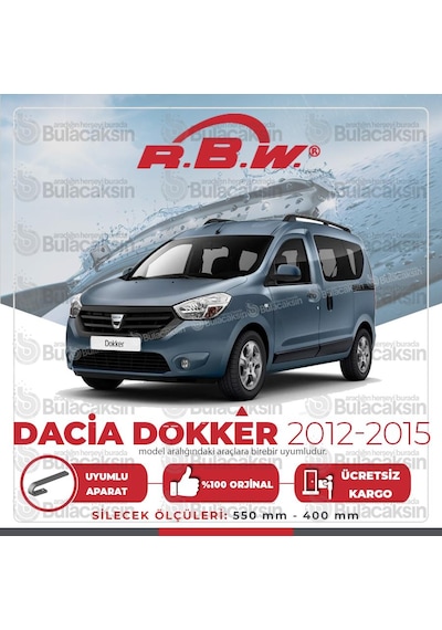RBW Dacia Dokker 2012 - 2015 Ön Muz Silecek Takım