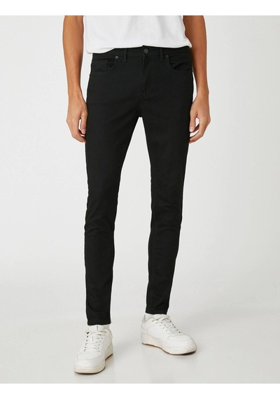 3SAM40082ND Koton Erkek Jean Pantolon SİYAH Siyah