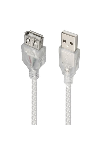 Şeffaf 1.5 Metre Usb 2.0 Uzatma Kablosu - Usb A Erkek / Dişi, 480 Mbps