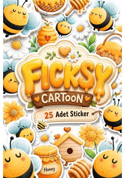 Sevimli Arı Sticker Seti - 23 Adet Etiket Çıkartma Diğer