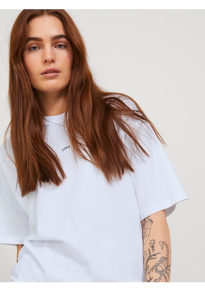 Jack & Jones Kadın Minimal Jjxx Logolu Kısa Kollu Tişört - Andrea Beyaz