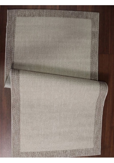Derin Sisal Vizon Bordürlü Bej Jüt Sisal Dekoratif Kaymaz Taban Yıkanabilir Halı St04-947 Renkli