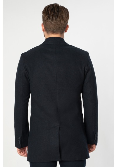 White Stone Abrantes Slim Fit 1754 Pamuklu Palto Laci Lacivert
