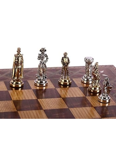 Gifthome Orta Boy Metal İngiliz Satranç Taşı Parlak