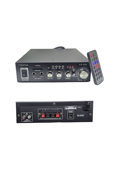 Bluetooth Mini Stereo Amfi - Usb Sd Kart Okuyucu Hoparlör Anfisi - Kumandalı Ev Ofis Ses Sistemi