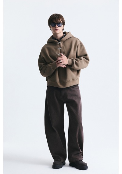 Vamos Boxy Fit Metal Klips Kapama Sweatshirt Vizon