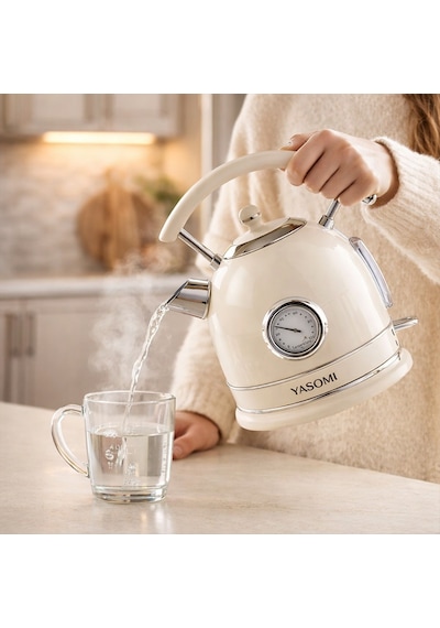 Yasomi YK-823NTSL 2200 W 360 Döner Taban Kablosuz Kullanım Retro Su Isıtıcı