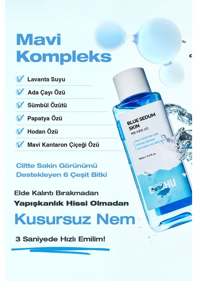 Dashu Blue Sedum Skin Ölü Deri Ve Fazla Sebumu Arındıran Hyalüronik Asit İçerikli Nemlendirici Tonik 150 ML