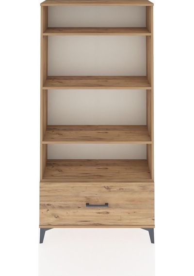 Arges Dolap 4 Raflı Tek Çekmeceli 88x30x182 Çam-çam Çam