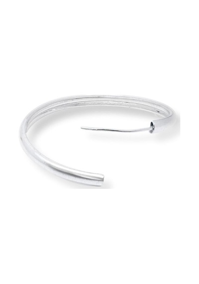 Oya Silver Oval Hatlı Yuvarlak Gümüş Halka Küpe 3.5x3.5cm-3mm Kalınlık 925 Ayar