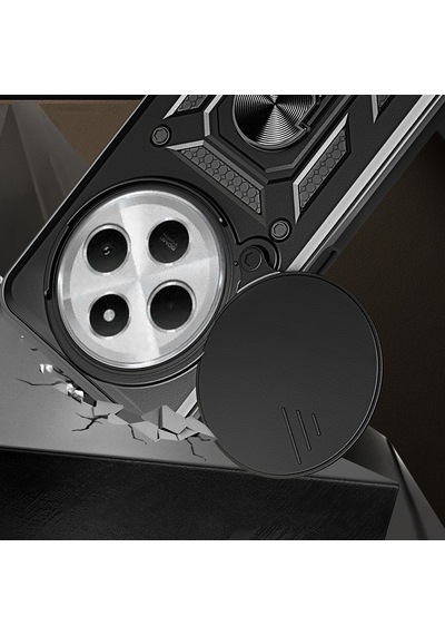 Xiaomi Redmi 14c 4g Uyumlu Magnetik Standlı Kamera Korumalı Sürgülü Vega Kap Mavi Mavi