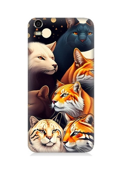 Vestel Venus V5 Uyumlu Renki Kedi Türleri Desenli Silikon Kılıf
