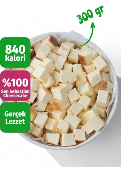 Freeze Dried San Sebastian Cheesecake Kurutulmuş Çıtır Cheesecake Küpleri, Karamelize Atıştırmalık - 300 Gr